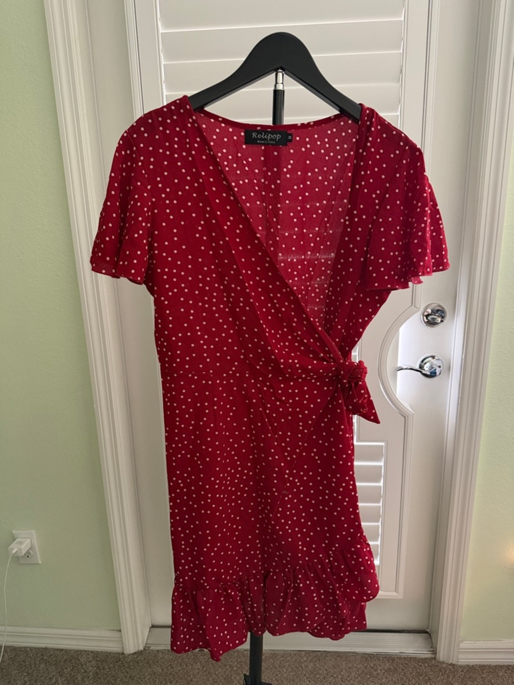 Red Polka Dot Wrap Dress by Relipop